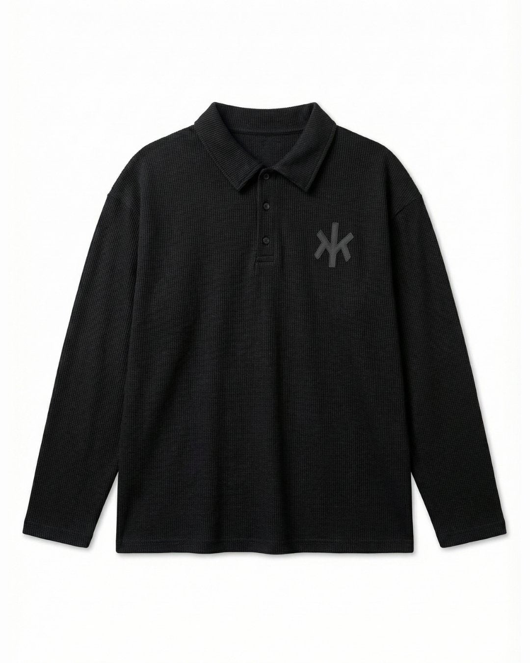 Urban Black Waffle Polo