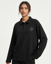 Urban Black Waffle Polo