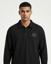 Urban Black Waffle Polo