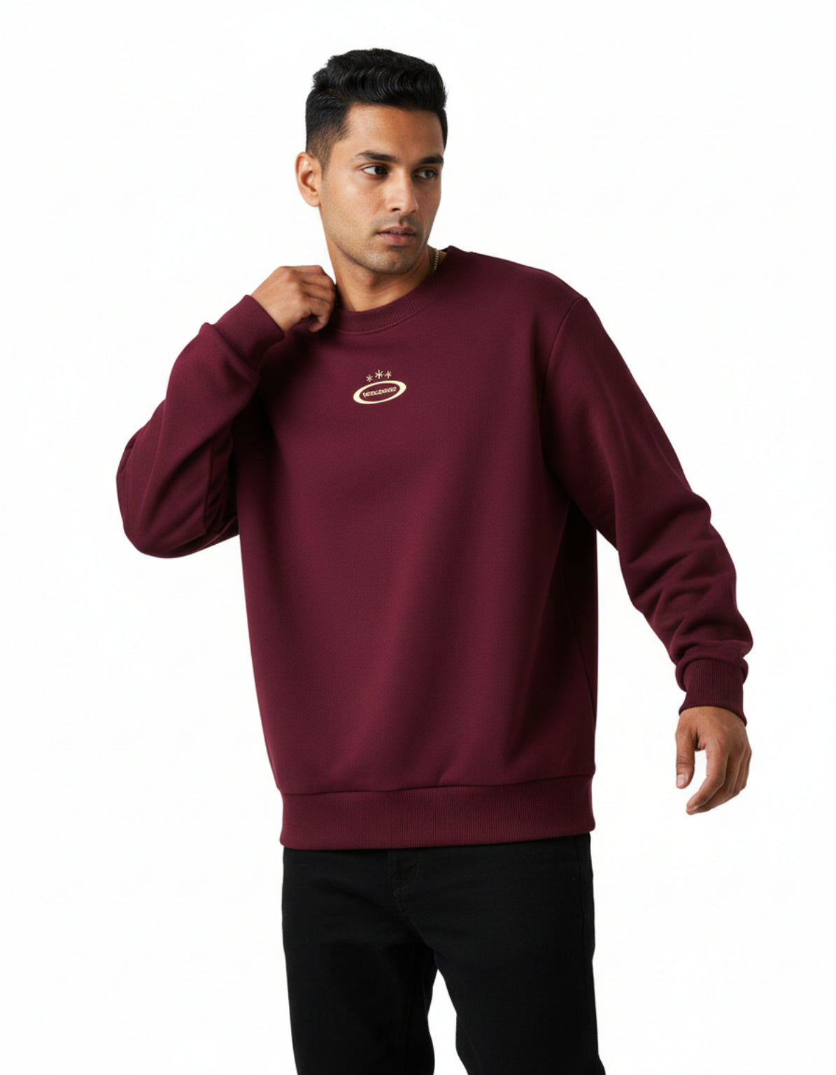 Burgundy Worldwide Oversized Sweatshirt
